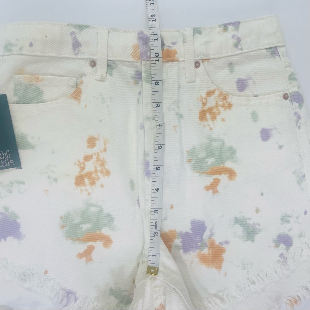 Wild Fable Purple and White Jean Shorts with Distressed Hem - Picture 6 of 11